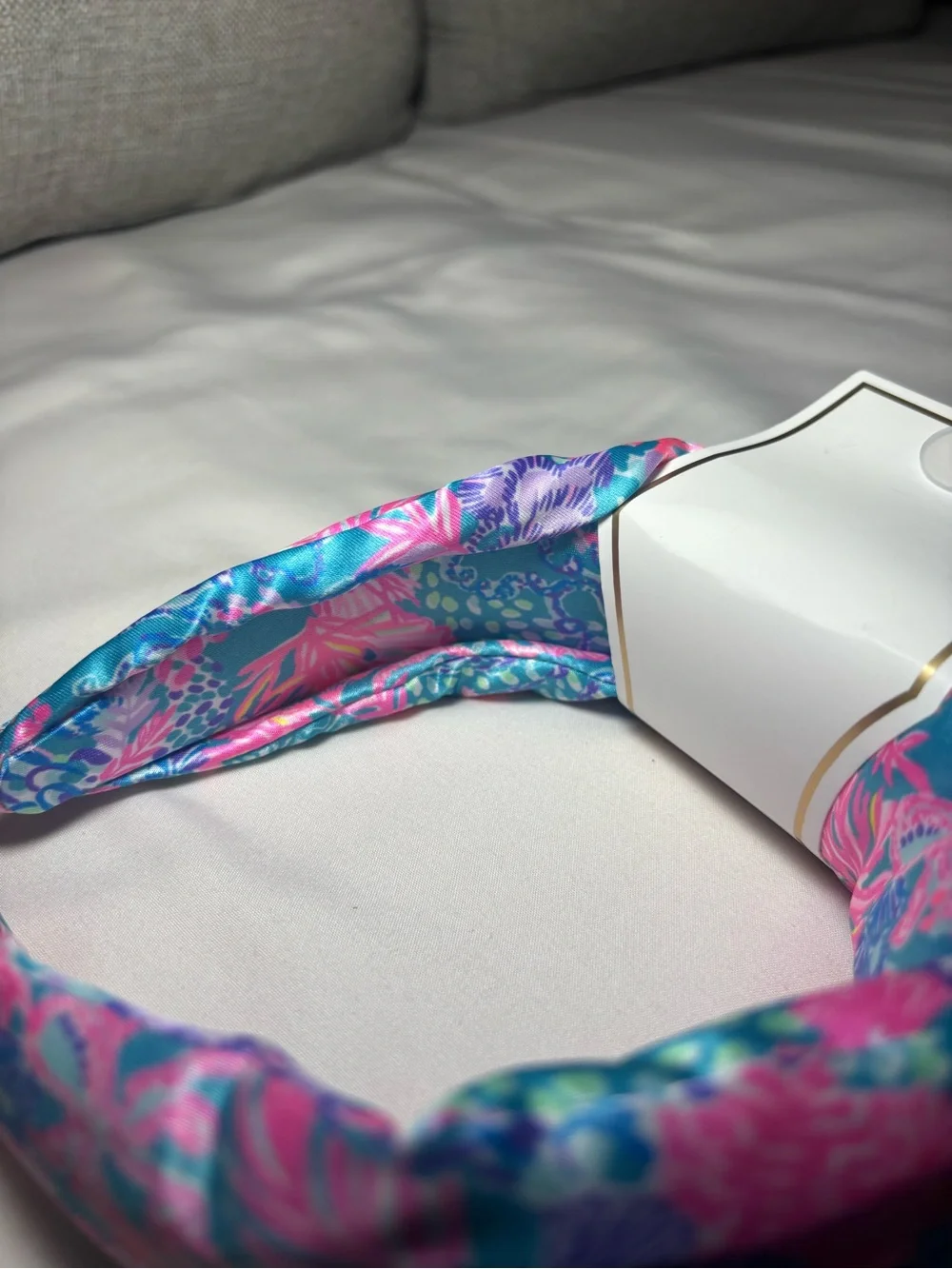 NWT Lilly Pulitzer “Splendor in the Sand”Pink & Aqua Wide Knotted Headband